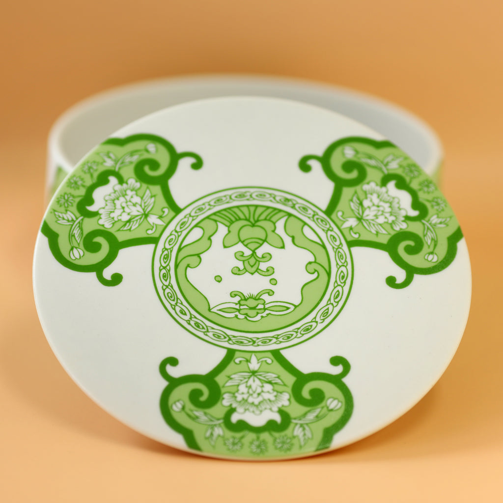 Old Imari floral pattern single-tiered bento box, Japan Tea.