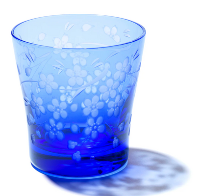 Kiriko Old Glass — Cherry Blossom (Flower Kiriko) | Gold & Red | Yamada Glass