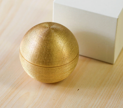 Kanazawa Gold Leaf Trinket Box — Thousand Stripes (Ball Shape)