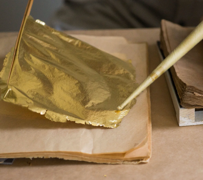 Kanazawa Gold Leaf Trinket Box — Thousand Stripes (Ball Shape)