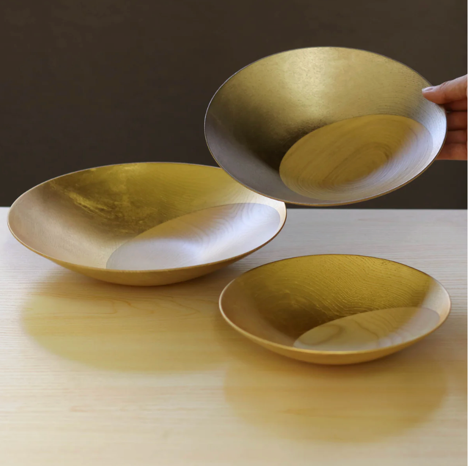 Kanazawa Gold Leaf | Wooden Bowl Set
