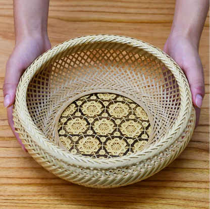 Beppu Bamboo Crafts Bamboo Basket | Six-Mesh Iron Flower Bowl