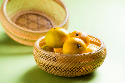 Beppu Bamboo Crafts Bamboo Basket | Six-Mesh Iron Flower Bowl